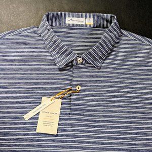 Peter Millar Blue Striped Polo Shirt